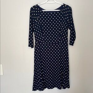 Jones New York Navy Dress with White Polka Dots
